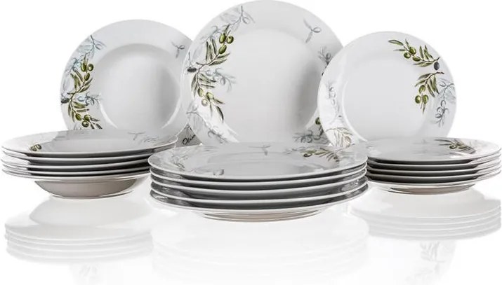 BANQUET Banquet set farfurii din porţelan OLIVES 18 buc