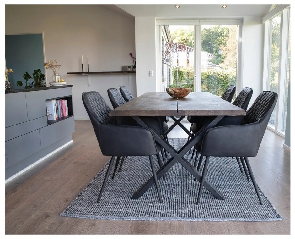 Set de scaune de sufragerie albastru închis cu cotiere 2 buc. tapițat Harbo – House Nordic