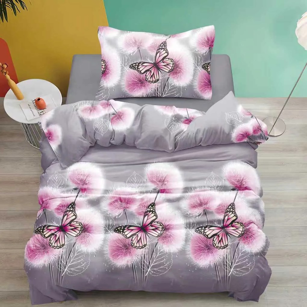 Lenjerie de pat din bumbac LUMELIE gri Dimensiune lenjerie de pat: 70 x 90 cm | 140 x 200 cm