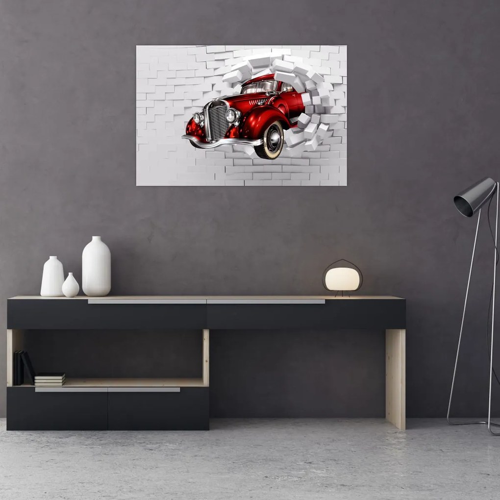 Tablou - Mașină roșie (90x60 cm)