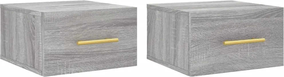 vidaXL Noptiere de perete, 2 buc., sonoma gri, 35x35x20 cm