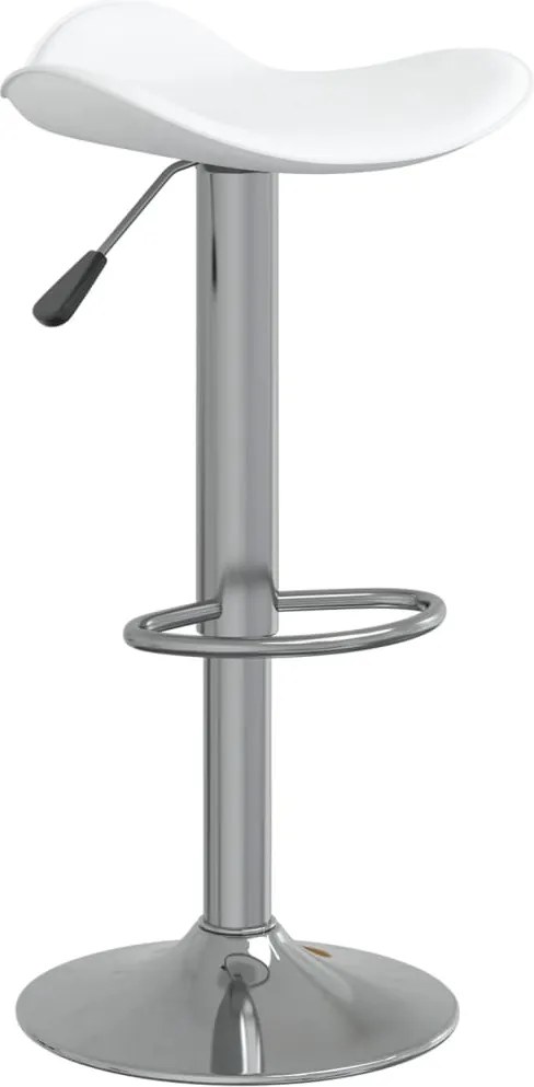 vidaXL Scaun de bar, alb, oțel cromat și piele artificială