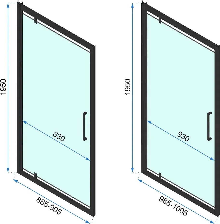 Cabina dus REA Rapid Swing 120x80 cm crom