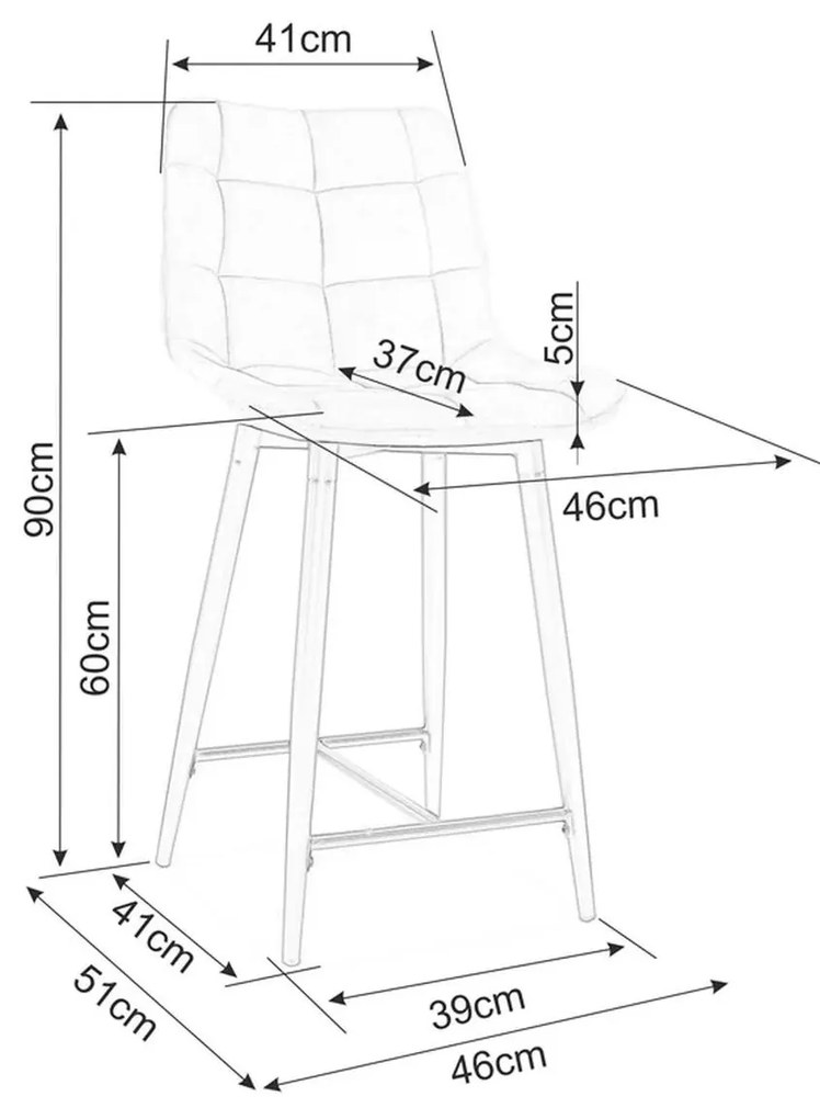 Scaun tip bar Charlie (Galben). 1050320