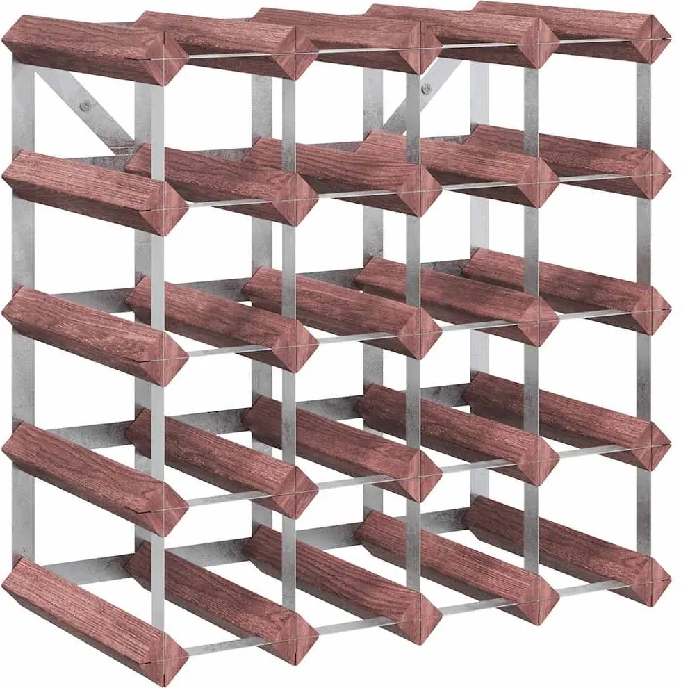 vidaXL Suport sticle de vin, 20 sticle, maro, lemn masiv de pin