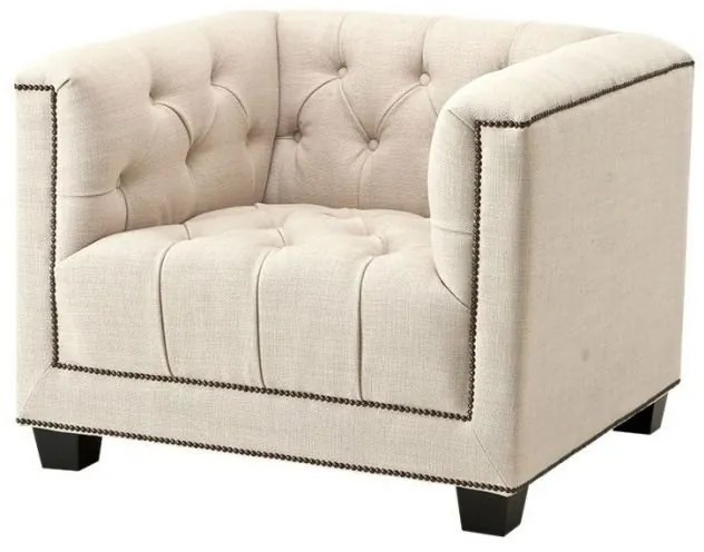 Fotoliu design clasic, elegant cu tesatura panama natural Paolo 108209U HZ