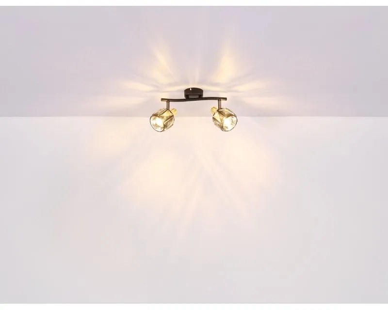 Aplica de perete / tavan cu 2 spoturi design modern INDIANA auriu, negru