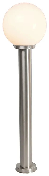Stâlp de iluminat exterior modern din oțel inoxidabil 100 cm cu sferă din plastic IP44 - Sfera