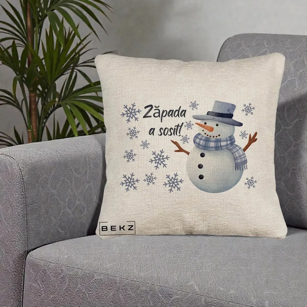 Perna Decorativa Zapada a Sosit Om de Zapada, 40x40 cm, Bej Canapea, Husa Detasabila, Perna Inclusa, BEKZ®