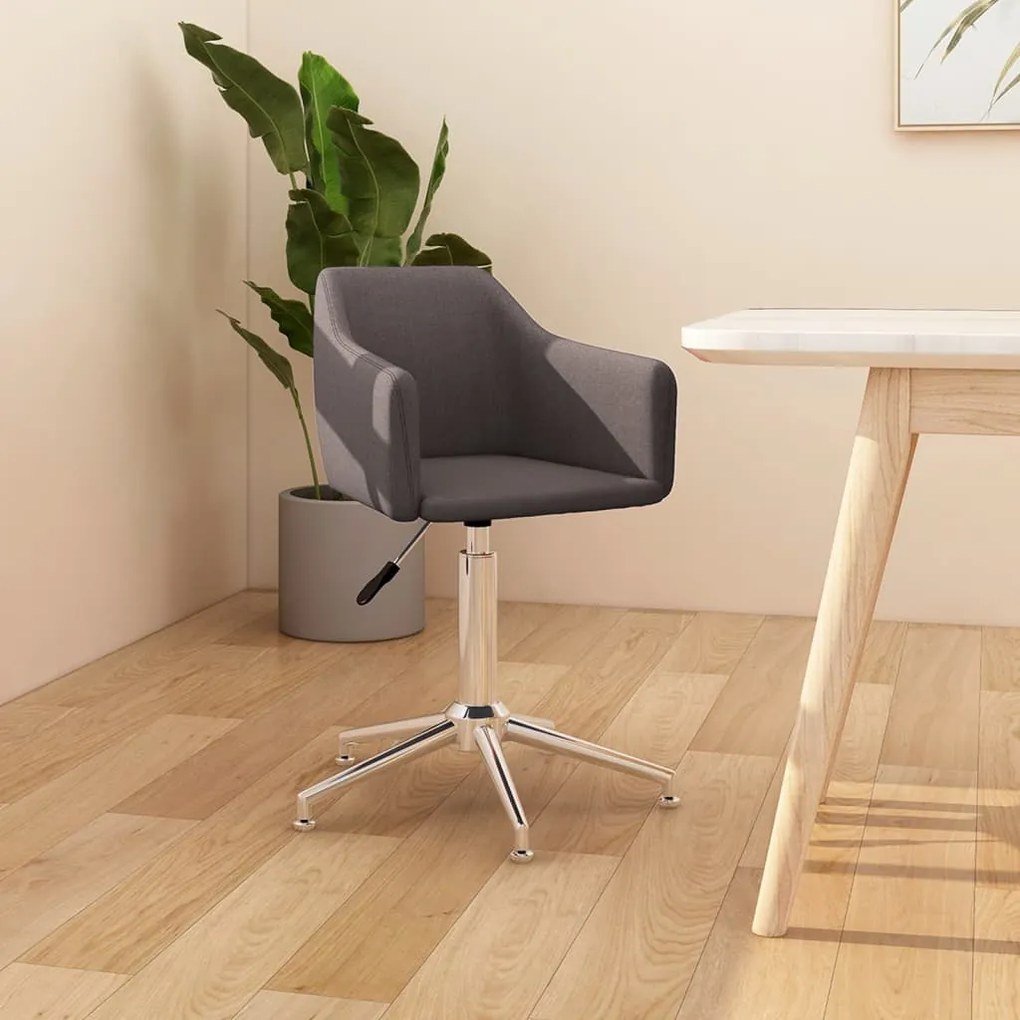 331195 vidaXL Scaun de bucătărie pivotant, gri taupe, material textil
