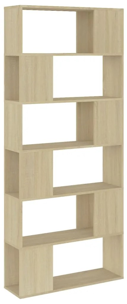 809155 vidaXL Bibliotecă/Separator cameră, stejar sonoma, 80x24x186 cm, PAL