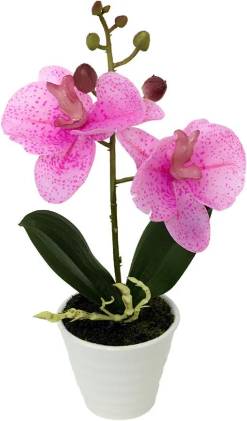 Orchidee artificială în ghiveci din ceramică, roz deschis