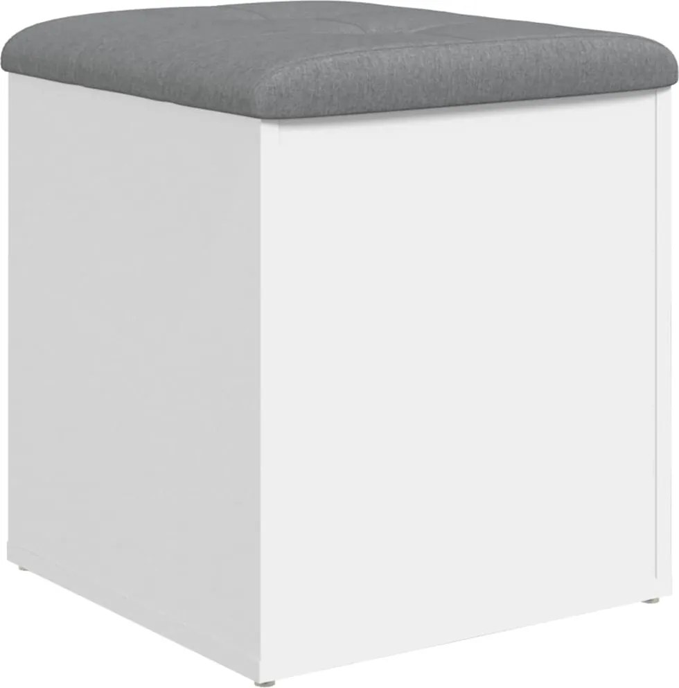 vidaXL Bancă de depozitare albă 42x42x45 cm, lemn stratificat