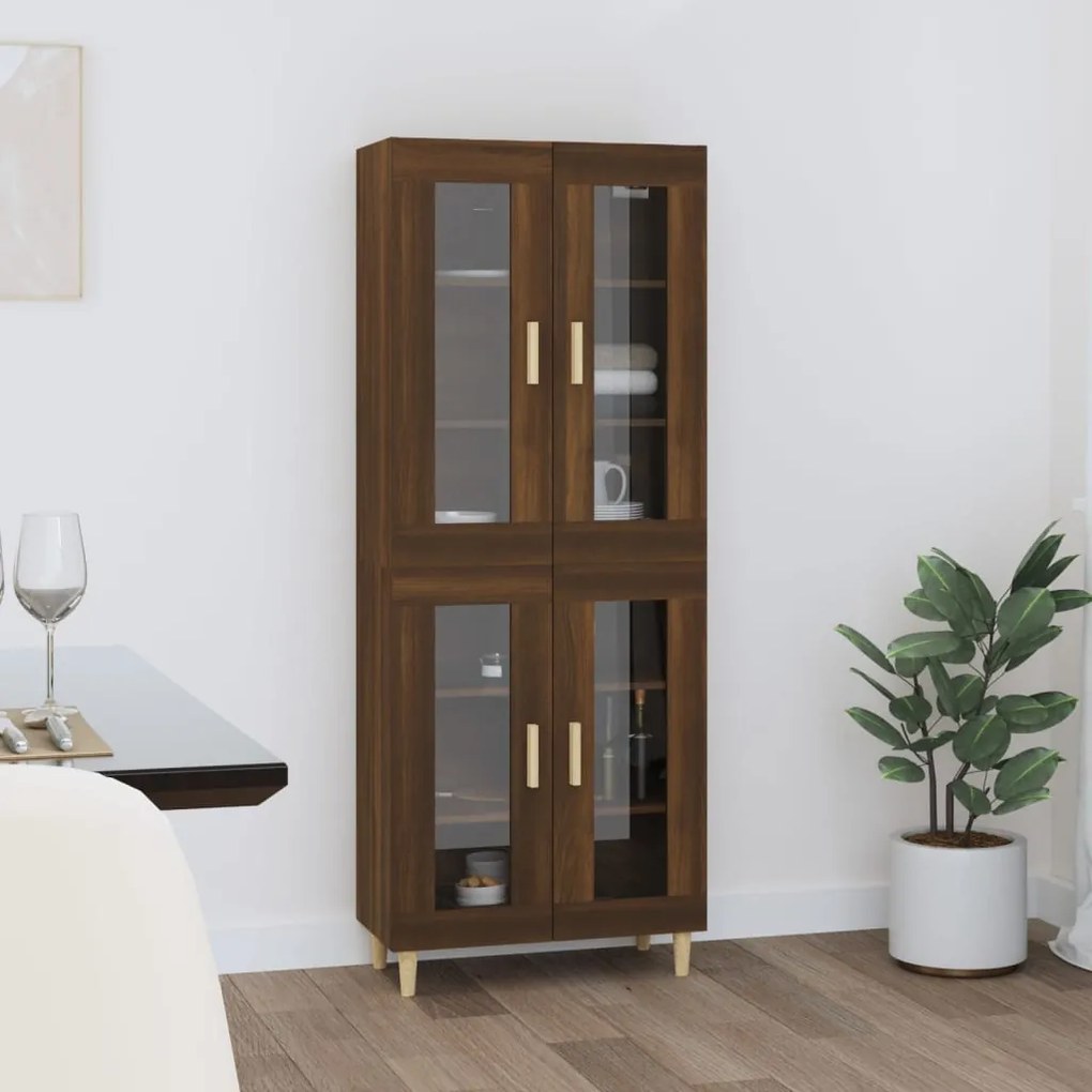 3114835 vidaXL Dulap înalt, stejar maro, 69,5x34x180 cm, lemn compozit