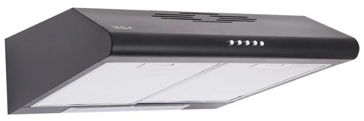 Hota Tesla DB600SB, 110 W, 1 motor, 3 viteze, 2 filtre aluminiu, 280 m³/h, Negru