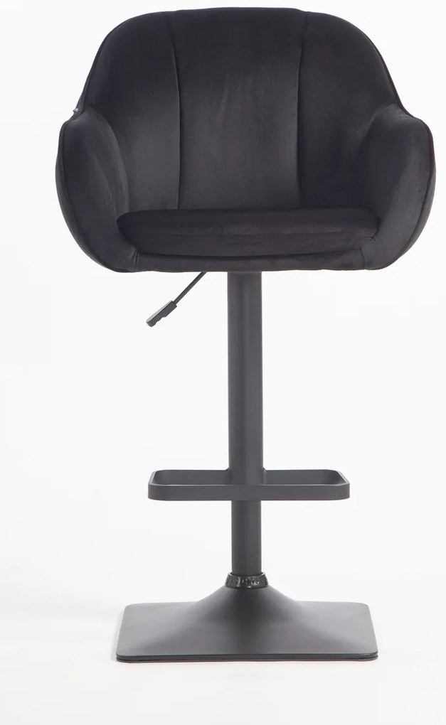 HR2055KW Scaun Neagră din Catifea cu Bază Neagră