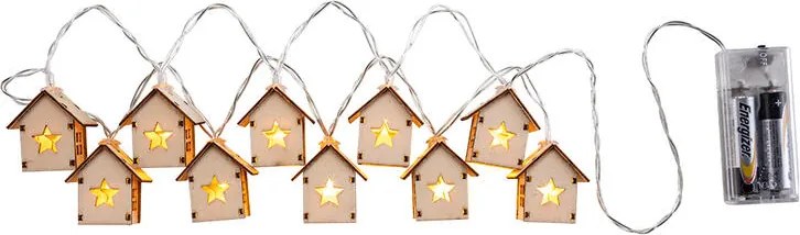 Instalaţie lumini cu căsuţe din lemn