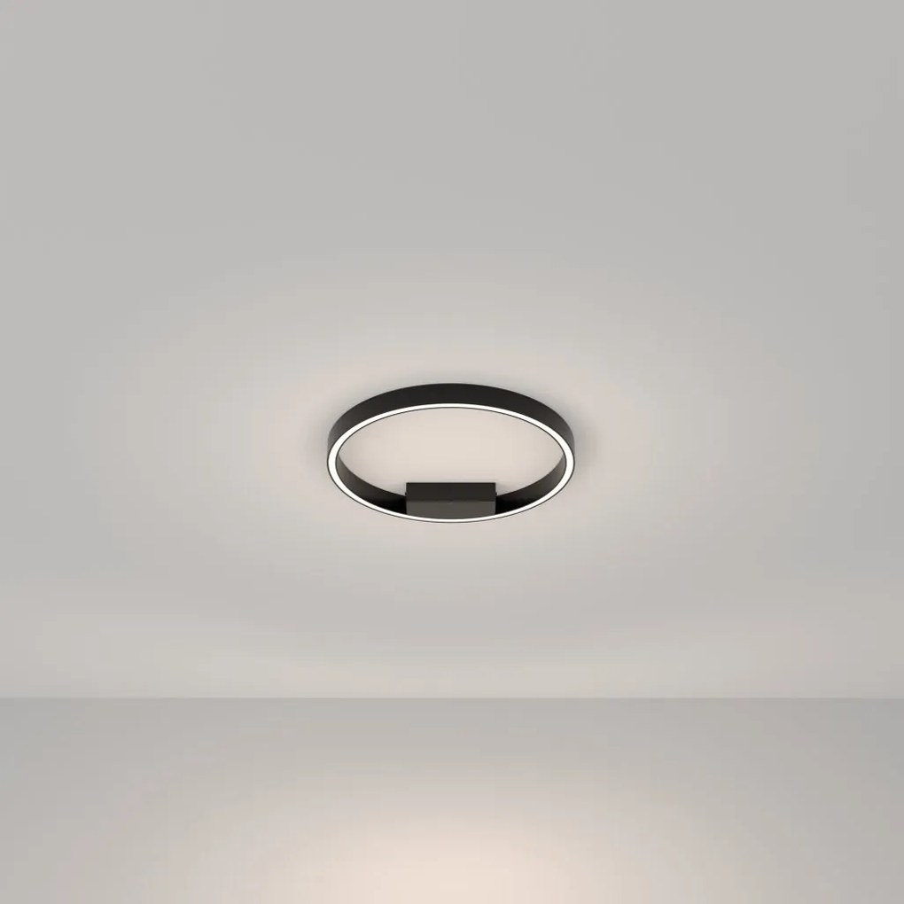Plafoniera LED design modern Rim negru 40cm, 4000K