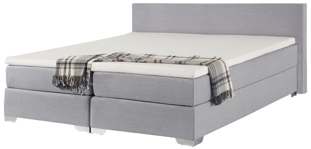 Pat matrimonial 180 cm PREMIER (cu saltele) (gri deschis). 1007441