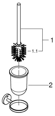 GROHE 40463001 - Set pentru curățarea toaletei BAUCOSMOPOLITAN, crom lucios