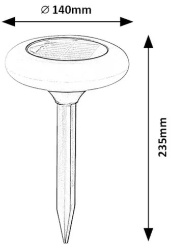 Rabalux 7069 - Lampa solară LED RGB HAITI, 0,6W, 3,7V, IP65
