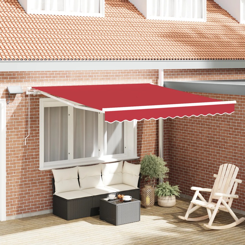 vidaXL Cortina Retractabilă with Manual 300 x 250 cm Roșu
