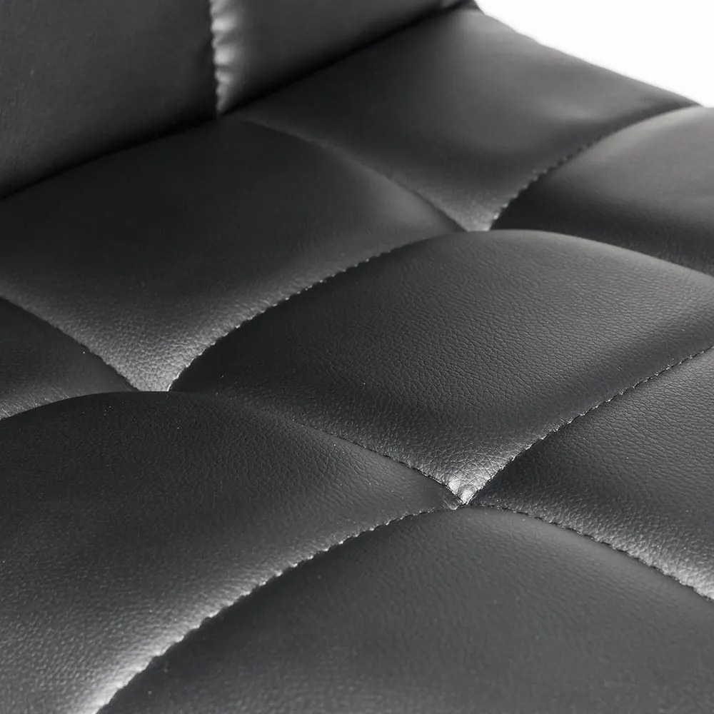 Scaun bar negru rotativ, reglabil pe inaltime, din piele sintetică ABS 191