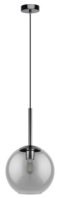 Eglo 97847 - Pendul suspendat pe cablu TINDARI, 1xE27/28W/230V, negru/fumuriu