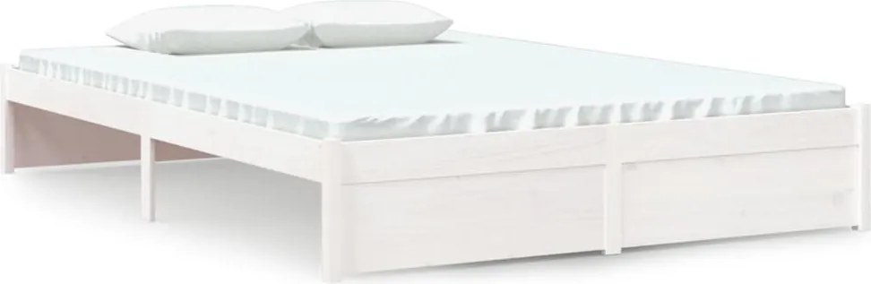 vidaXL Cadru de pat, alb, 140x200 cm, lemn masiv