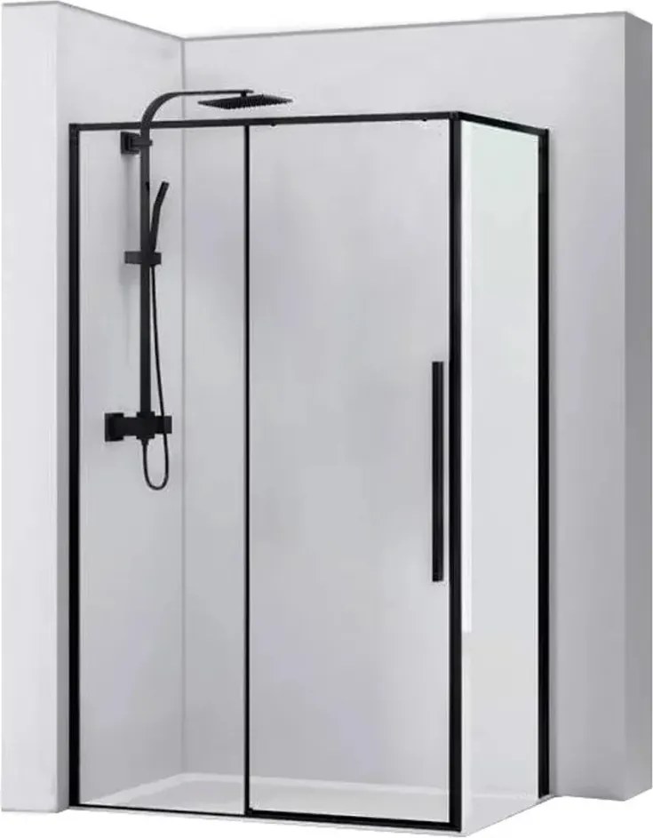 Cabina de dus dreptunghiulara Rea Solar cu usa glisanta 90x120 negru