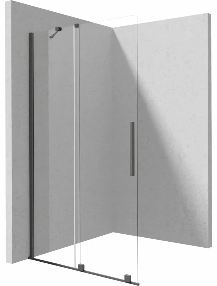 Paravan dus sticla securizata walk-in cu usa glisanta, 120x195 cm, titan, Deante Prizma Titan mat, 1200x1950 mm