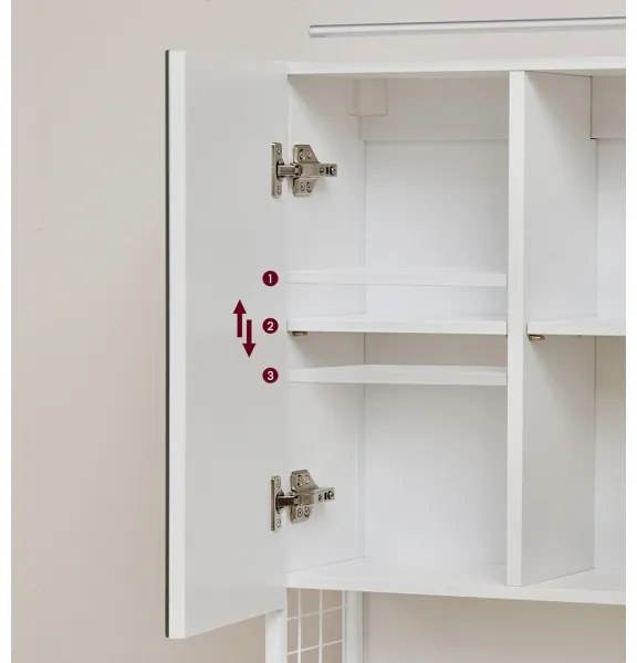 Dulap de baie cu oglindă SKY, alb