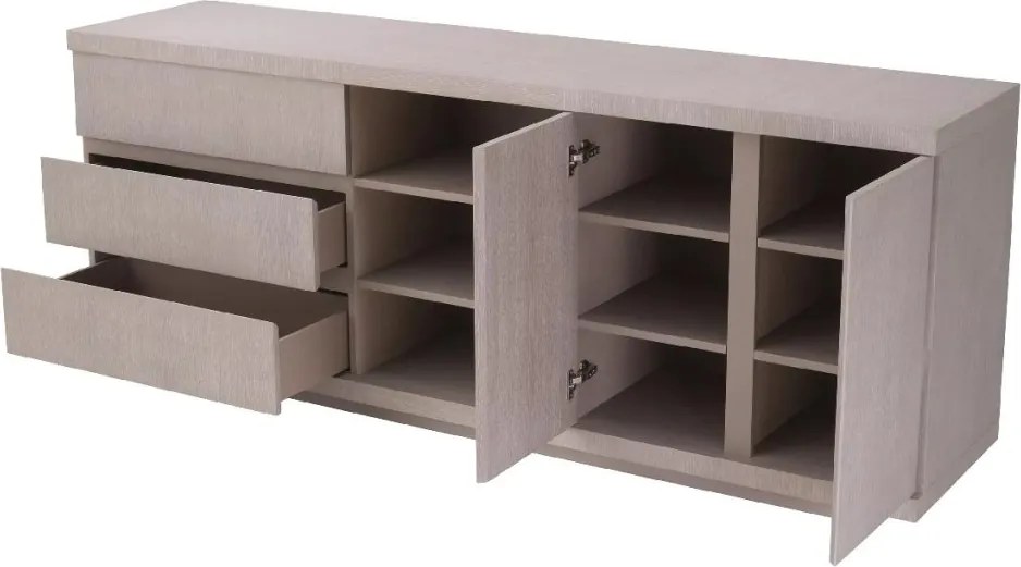 Comoda design LUX Crosby, stejar albit