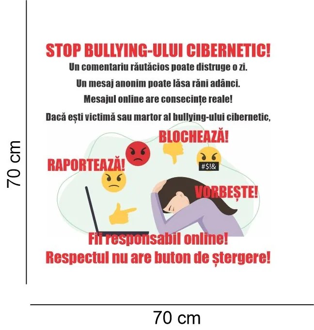 Sticker perete STOP Bullying Cibernetic