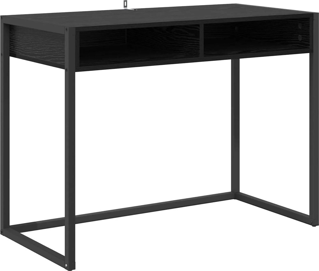 vidaXL Birou cu depozitare Stejar Negru 100 x 50 x 75 cm Lemn compozit