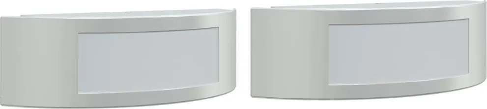 vidaXL Corpuri de iluminat exterior de perete 2 buc argintiu oțel inox