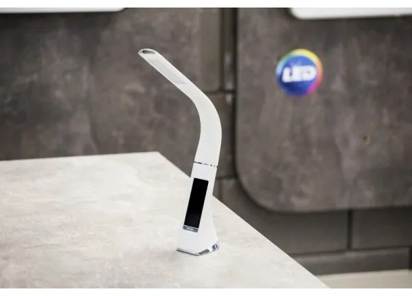Lampă LED de masă dimabilă cu afișaj PELLE LED/7W/230V alb Brilagi