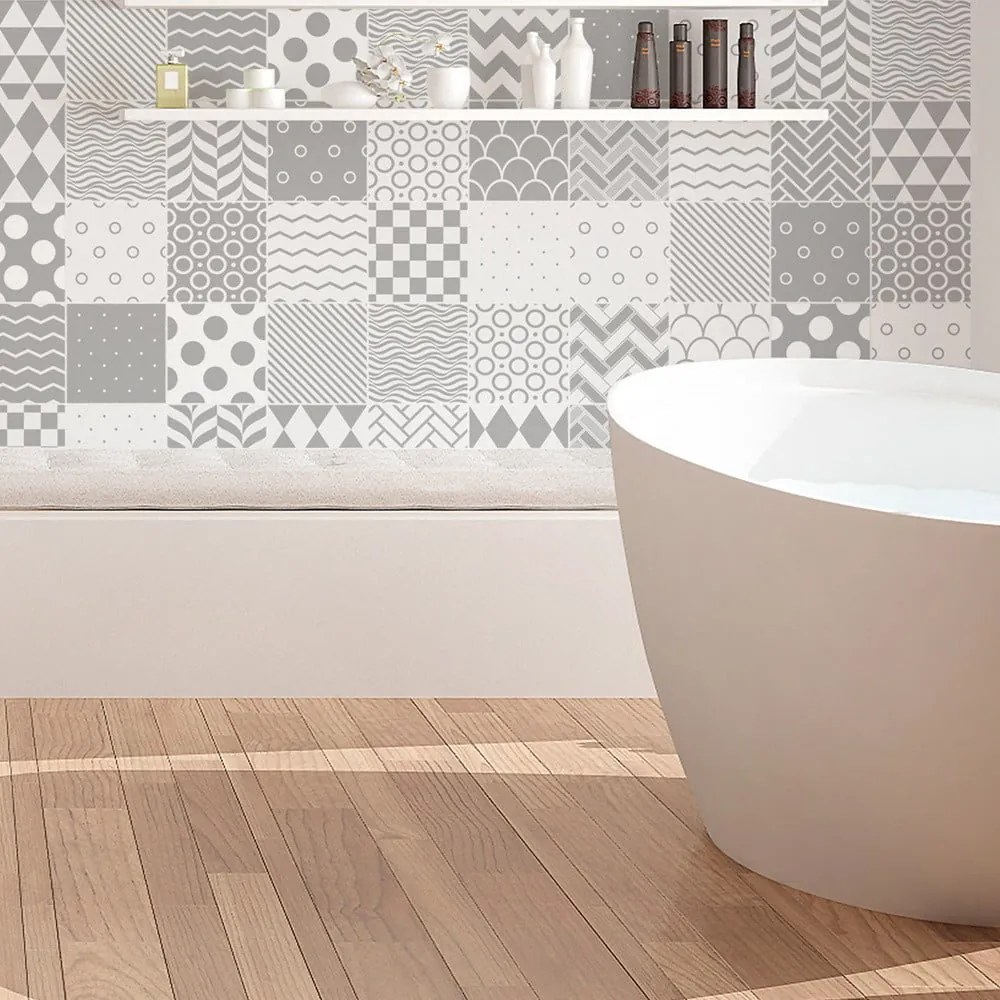 Set 60 autocolante Ambiance Cardiff, 15 x 15 cm