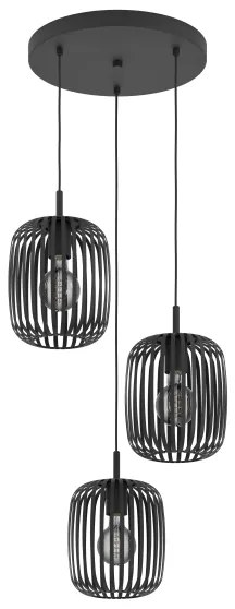 Lustră pe cablu Eglo 900686 ROMAZZINA 3xE27/40W/230V negru