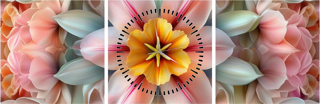 Tablou - Floare caleidoscopică (cu ceas) (90x30 cm)