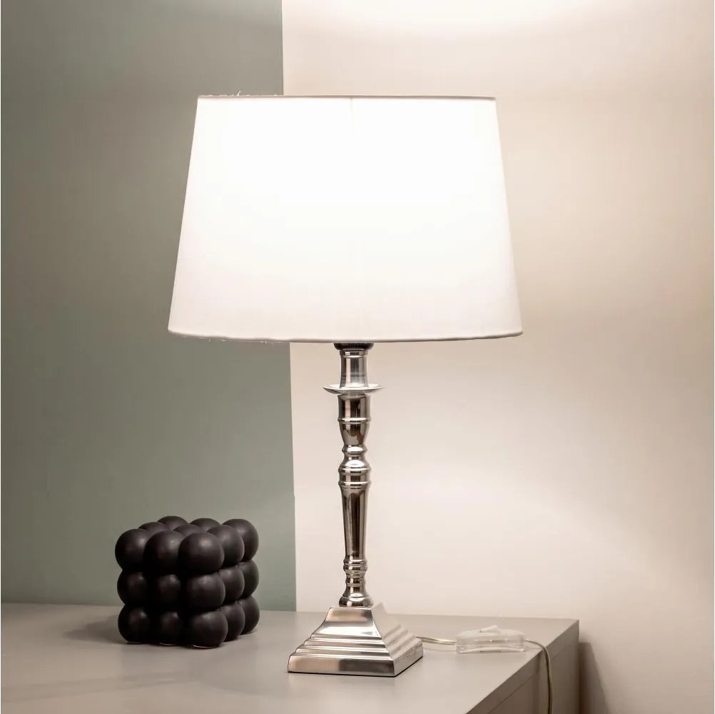 BRILAGI - Lampă de masă CERIA 1xE27/60W/230V Ø 30 cm argintie/albă