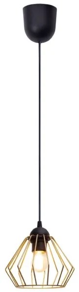 Lustră pe cablu CEED GOLD 1xE27/60W/230V d. 17,5 cm negru/auriu
