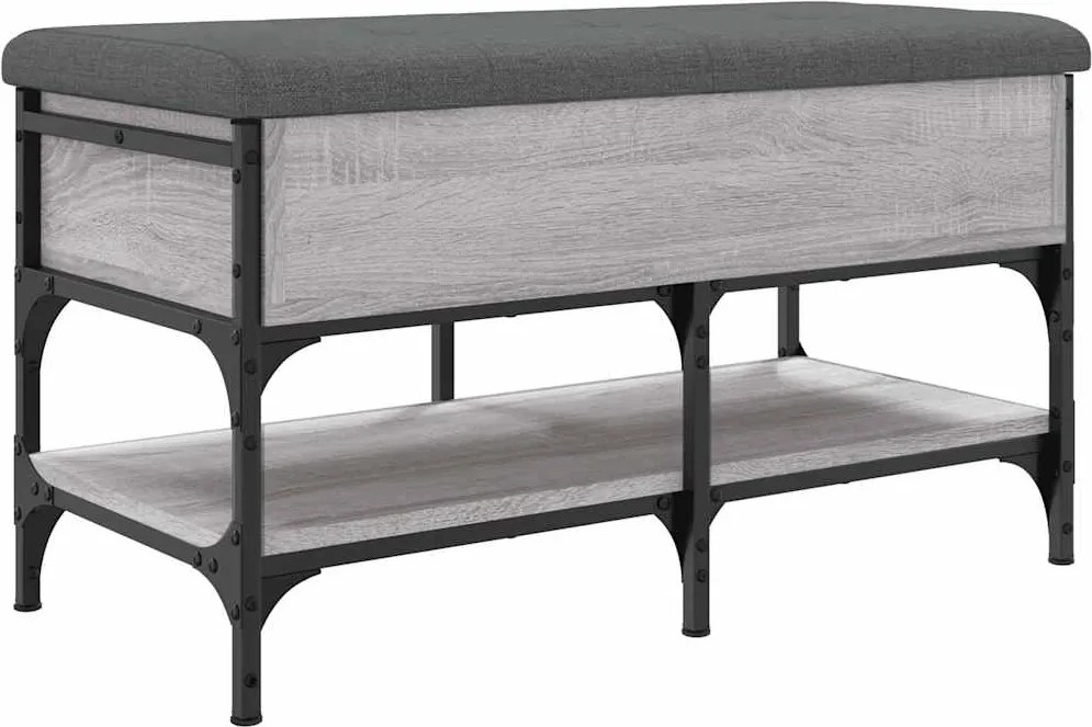 vidaXL Bancă de pantofi, gri sonoma, 82x42x45 cm, lemn prelucrat