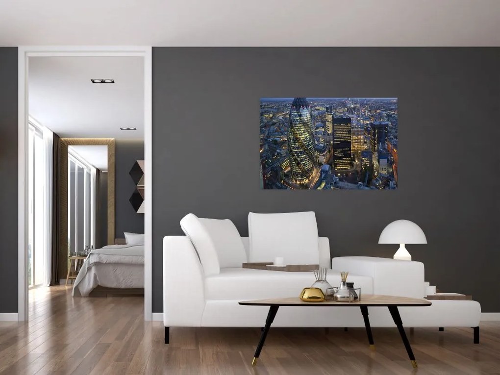 Tablou - Panorama de seară a Londrei (90x60 cm)