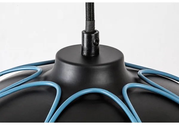 Lustră pe cablu SVENS 1xE27/60W/230V negru/albastru Rabalux 72024