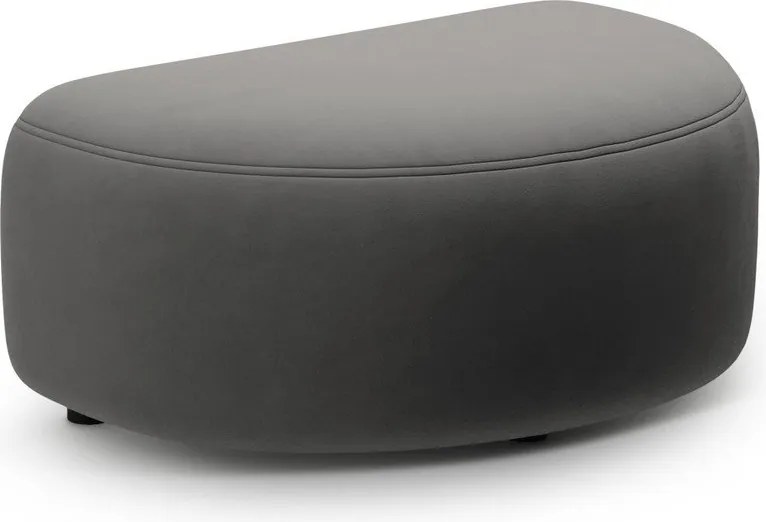 Taburet gri închis cu tapițerie din catifea Kate – Micadoni