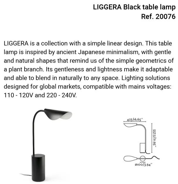 Veioza, Lampa de masa LIGGERA