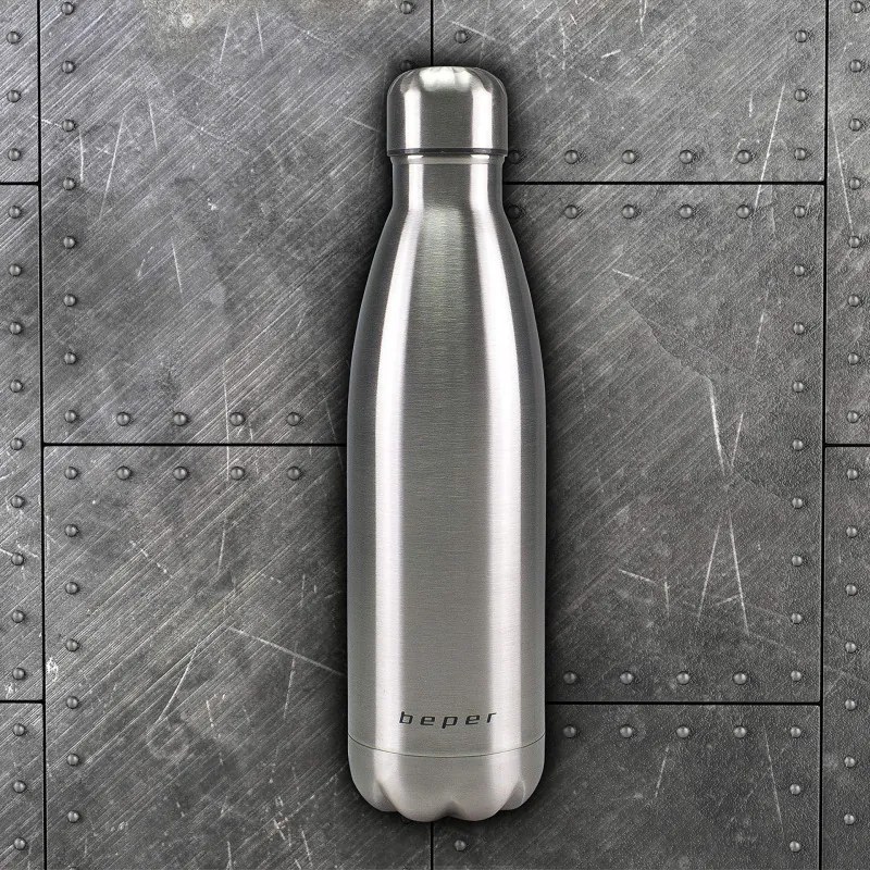 Resigilat: Termos Beper BI.505, 500 ml, Pereti dubli, Fara BPA, Otel inoxidabil, Inox