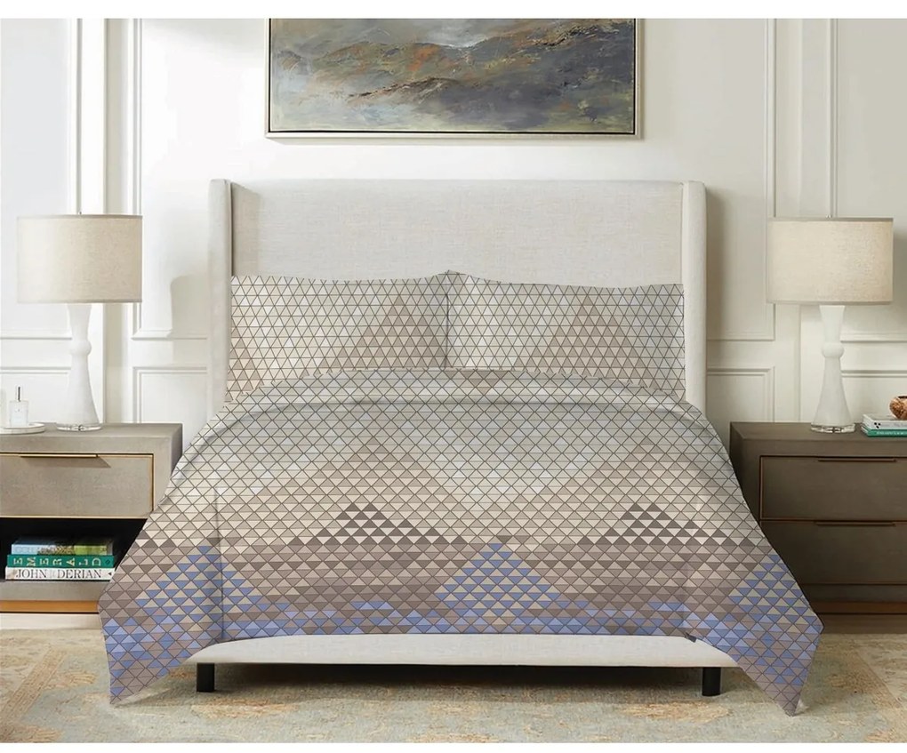 Lenjerie de pat Matex Satin Triangles , 140 x 200cm, 70 x 90 cm