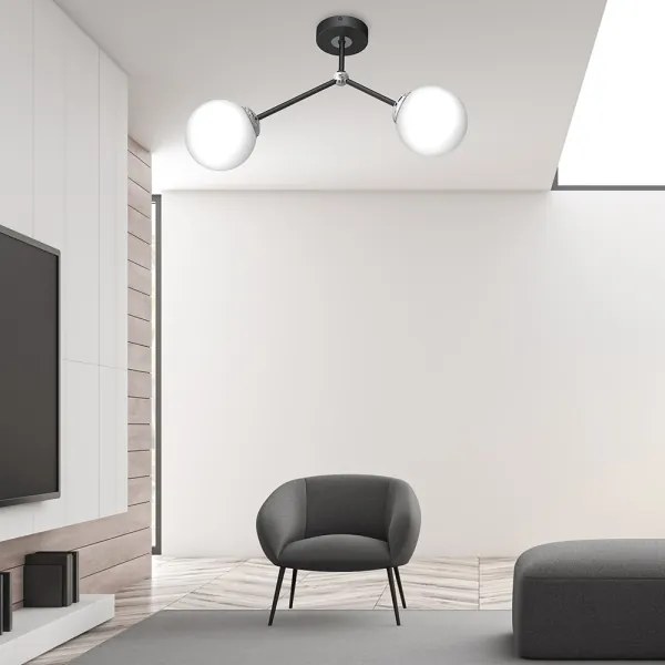 Lustră aplicată JOY 2xE14/40W/230V negru/crom lucios